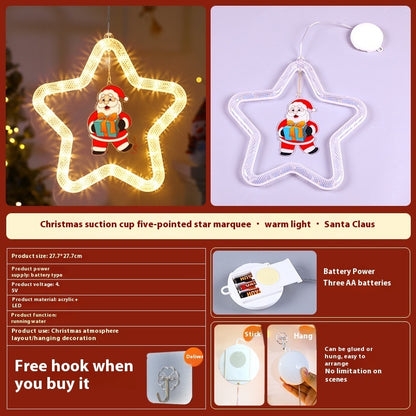 Christmas Pendant Decoration Christmas Atmosphere Led Lights Led Christmas Star Light Decoration For Window Door For Holiday