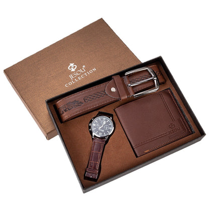 Wallet Leather Belt Set Hot Selling Creative Combination Set Men Watches