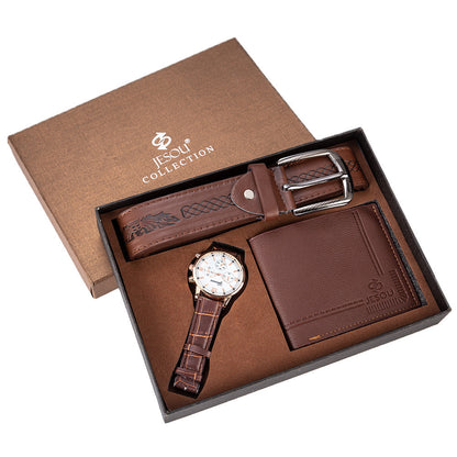 Wallet Leather Belt Set Hot Selling Creative Combination Set Men Watches