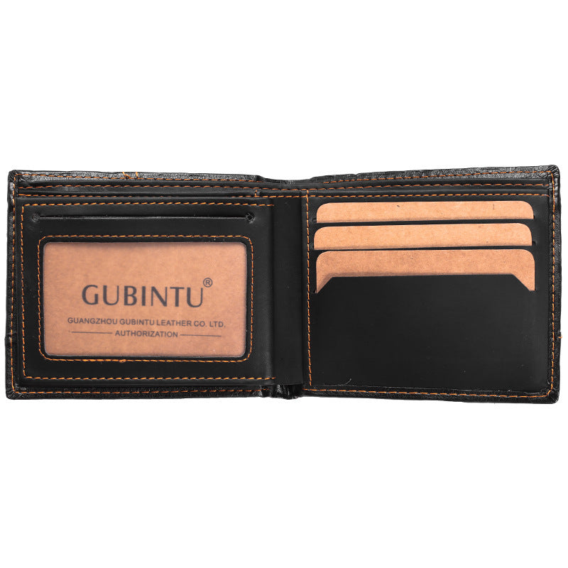 Men's Short And Simple Leather Wallet