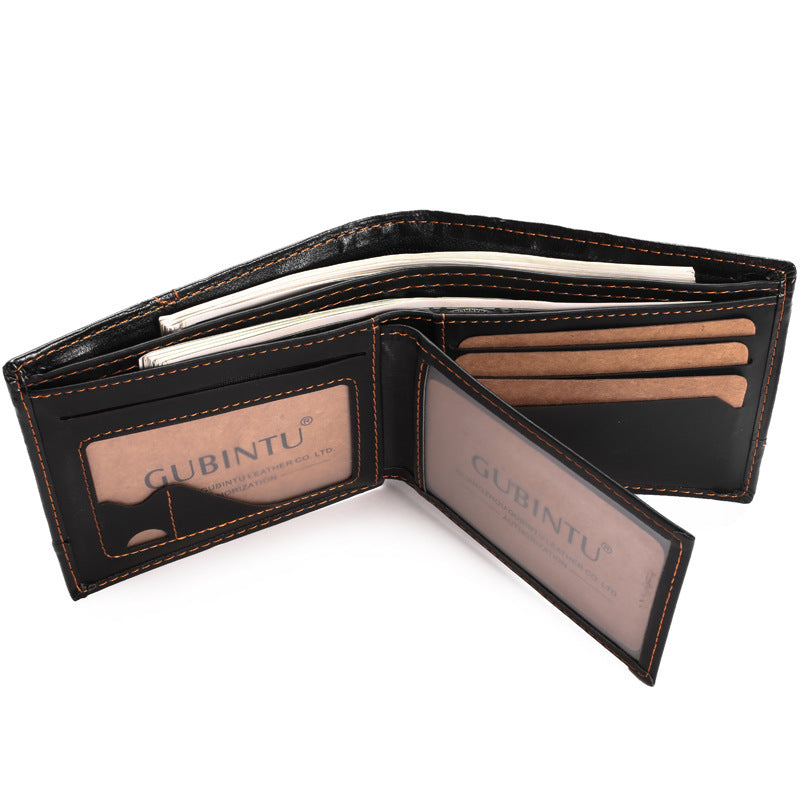 Men's Short And Simple Leather Wallet