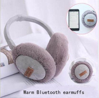 Bluetooth Earmuffs Headphones Warm Plush Earmuffs Ure Color Fashion Foldable Soft Simple Adjustable Winter Accessories