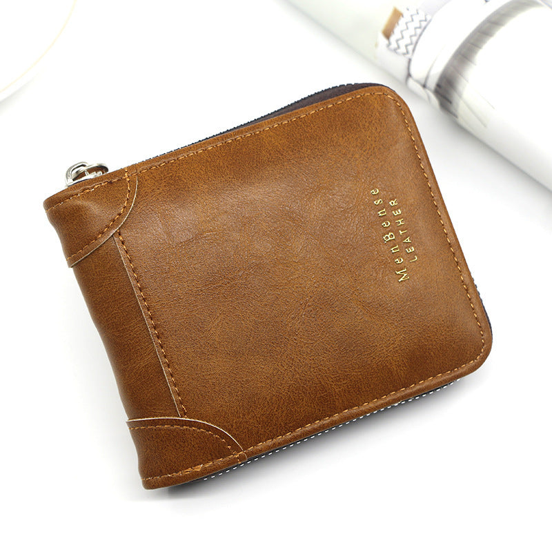 Men's Wallet Short Casual Zipper Coin Purse